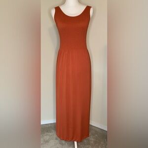 NWOT Lark + Grey Women Boho Maxi Dress Size PS/PM Fall Orange